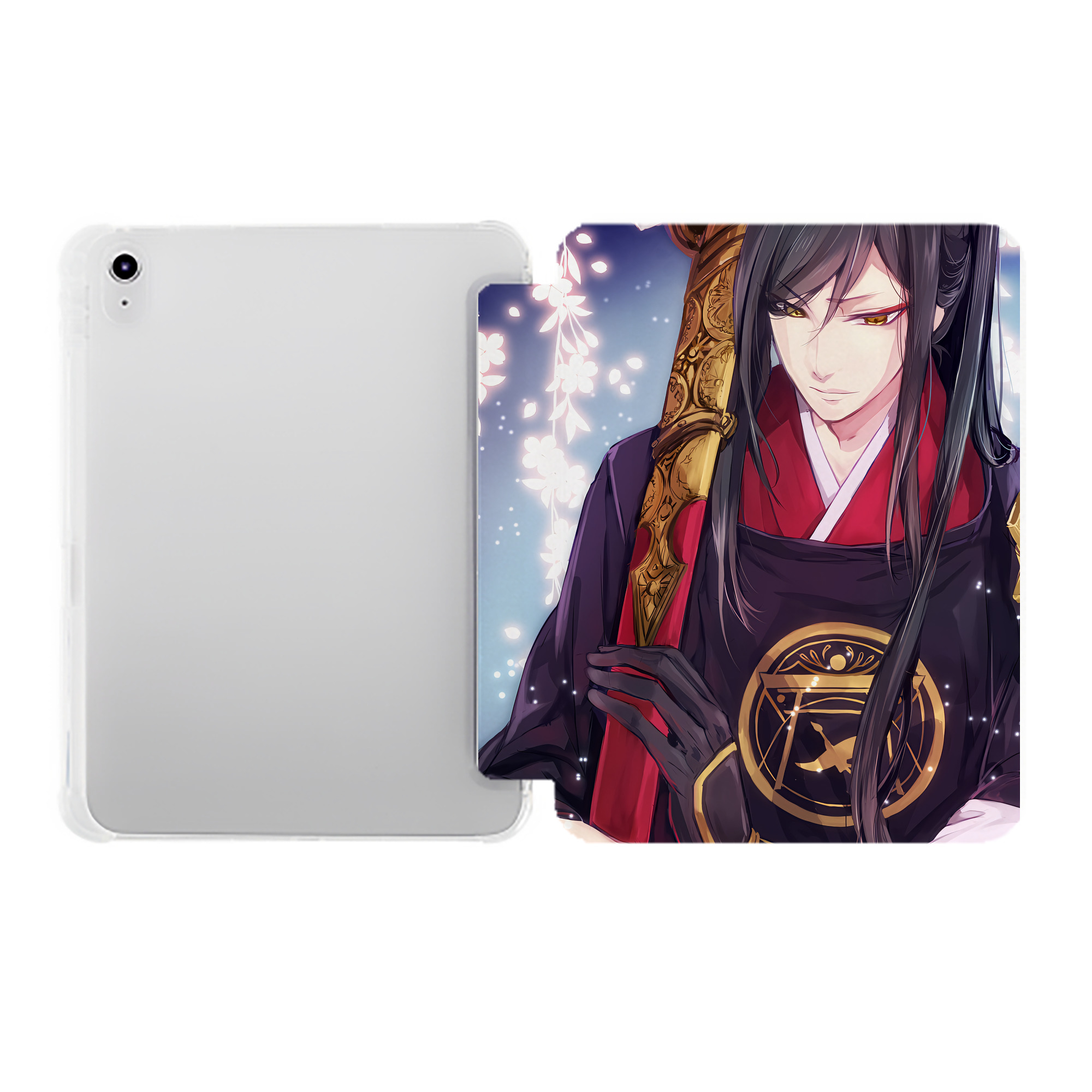 （画像用） 刀剣乱舞 Touken Ranbu IPad ケース ペン収納付き 三つ折りスタンド PUレザー×シリコン 対応機種9.5/10.5/10.9インチ